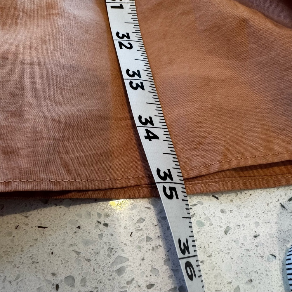 Intermix Twist Front Tiered Mini Dress Puff Sleeve 100% Cotton Tan Size 8 - Picture 9 of 12